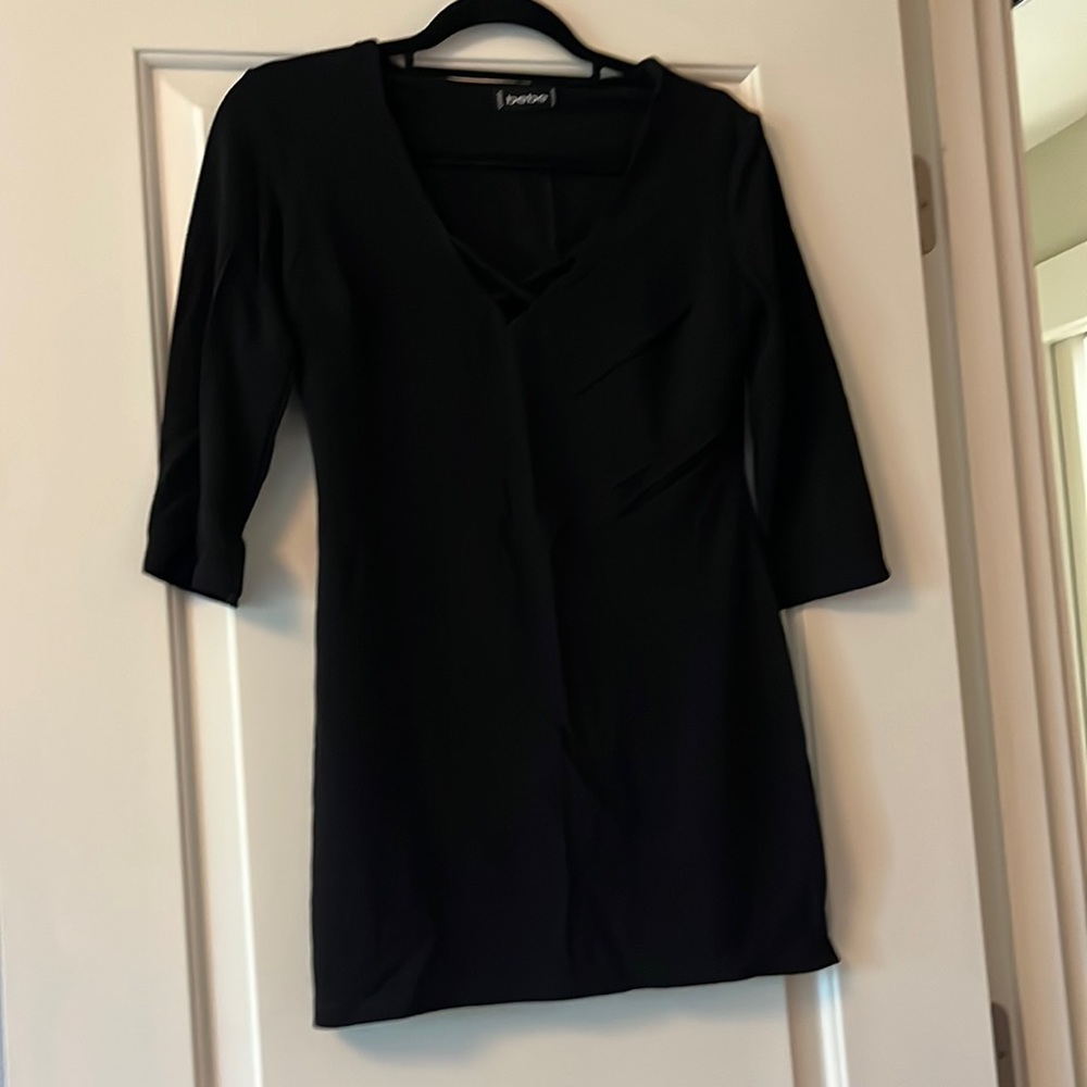 Bebe simple black slip on mini dress